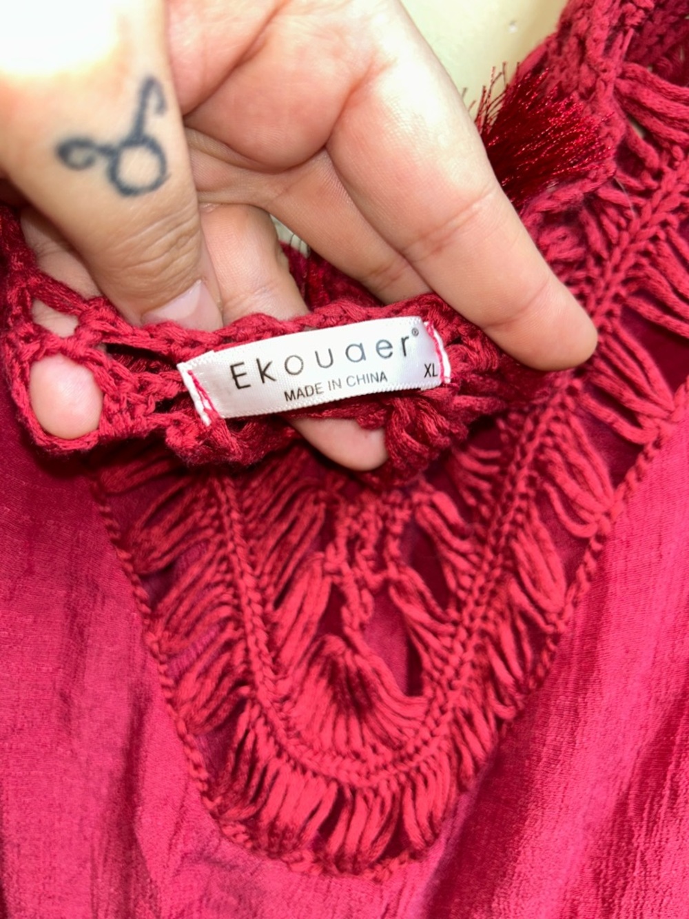 🔥5/$35🔥 Ekouaer Boho Crochet Detail Dress – Size M/L - Picture 5 of 5